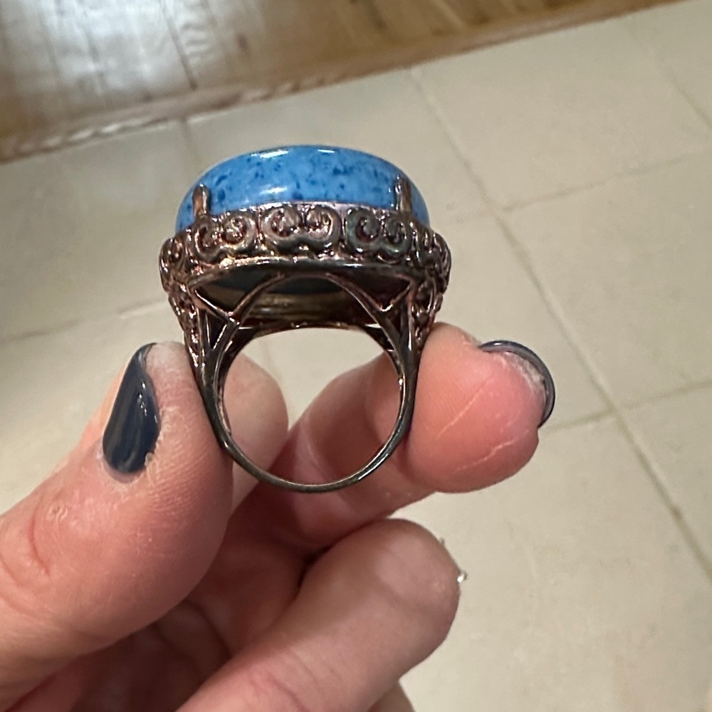 Source Unknown Speckled Blue Statement Ring - image 2